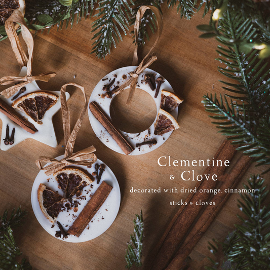Scented Christmas Decorations Clementine and Clove Wax Melts