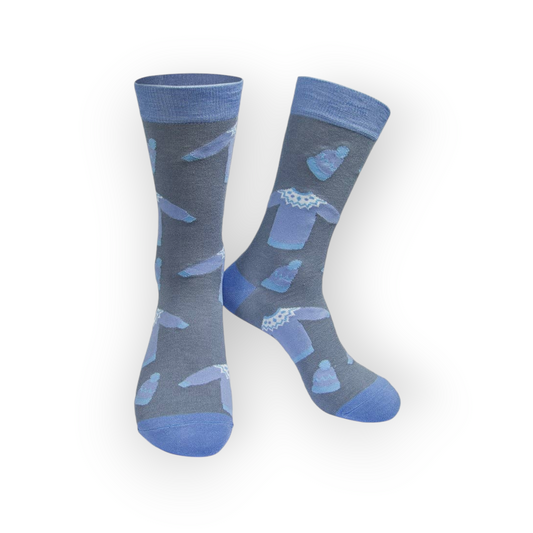 Cosy Men's Bamboo Socks with Winter Jumpers Print