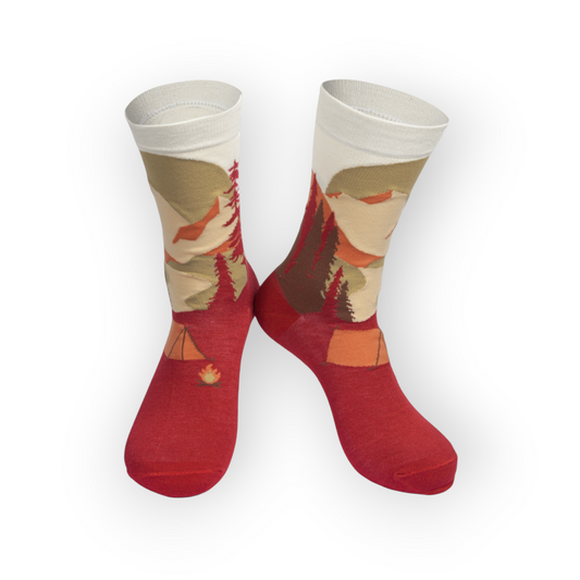 Men's Campsite Mountains Bamboo Socks