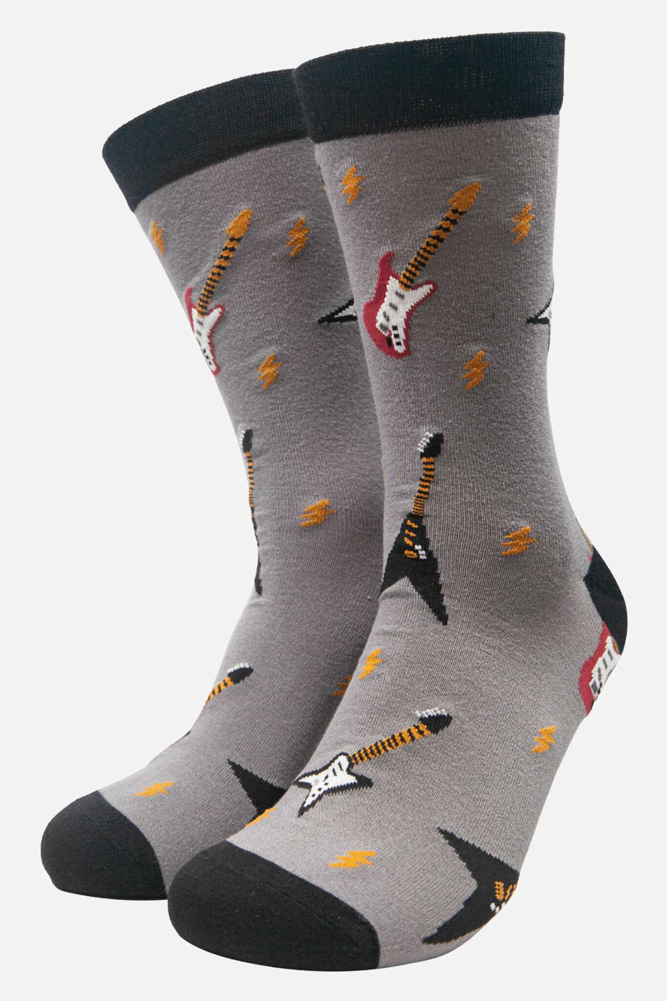 Men's Electric Guitars Print Bamboo Socks