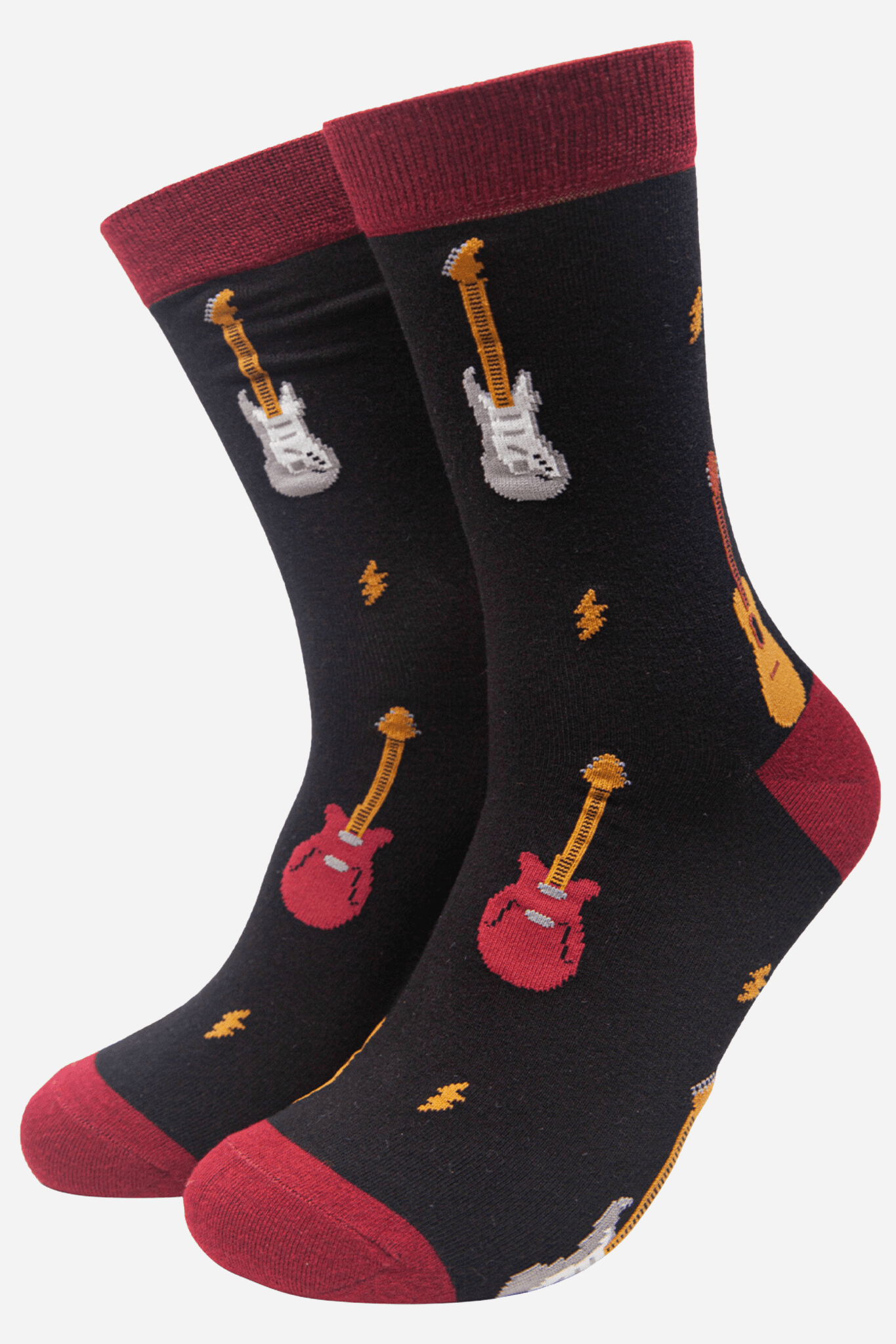 Men's Guitars Print Bamboo Socks