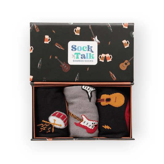 Men's Music Themed Bamboo Socks Gift Box