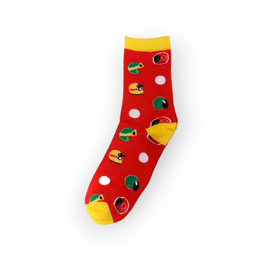 Men's Red and Yellow Motorcycle Helmets Bamboo Socks
