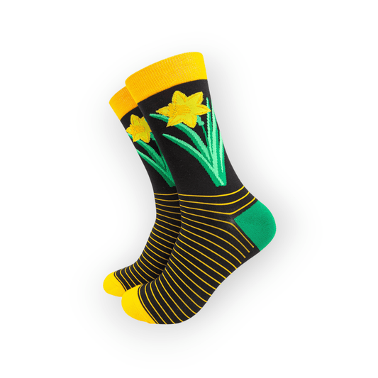 Men's Welsh Daffodil Print Bamboo Socks