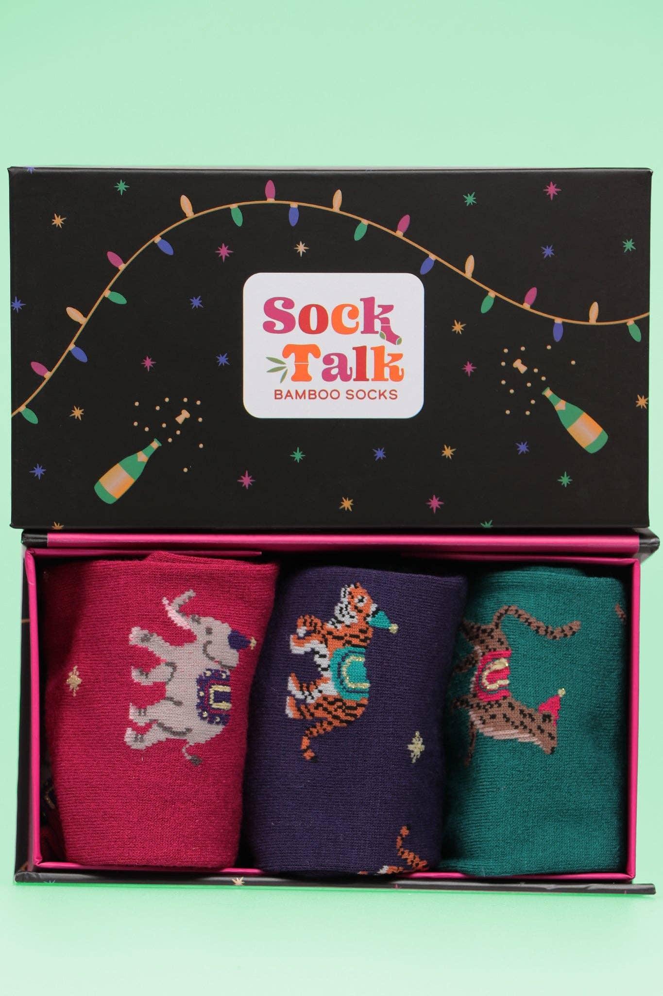 Party Animals Bamboo Socks Gift Box Set