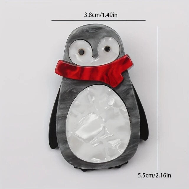 Penguin Acrylic Brooch Measurements