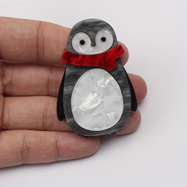 Penguin Handmade Acrylic Brooch