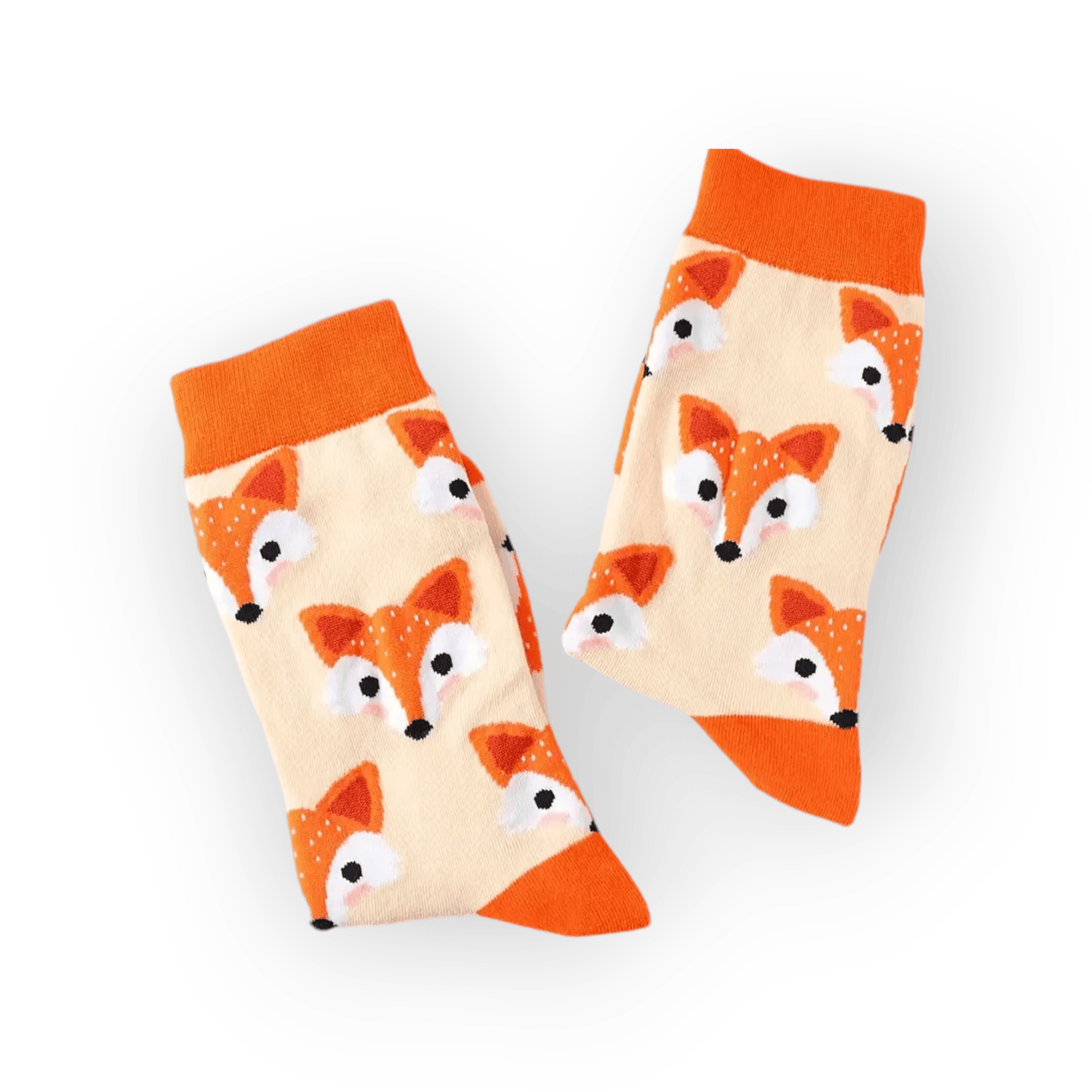 Women's Fox Print Cotton Blend Socks