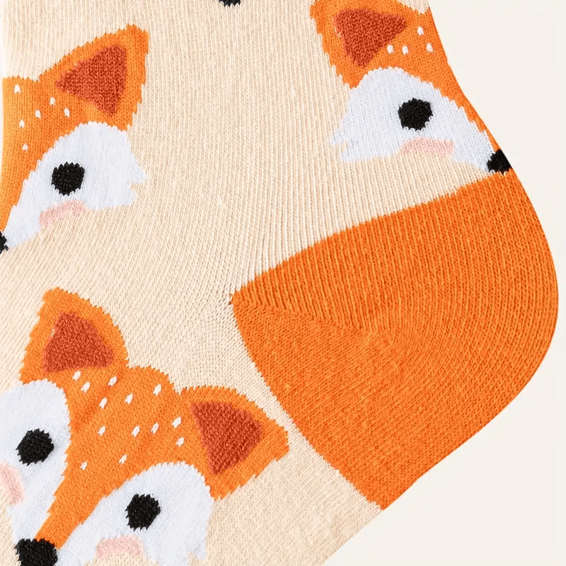 Women's Fox Print Cotton Blend Socks