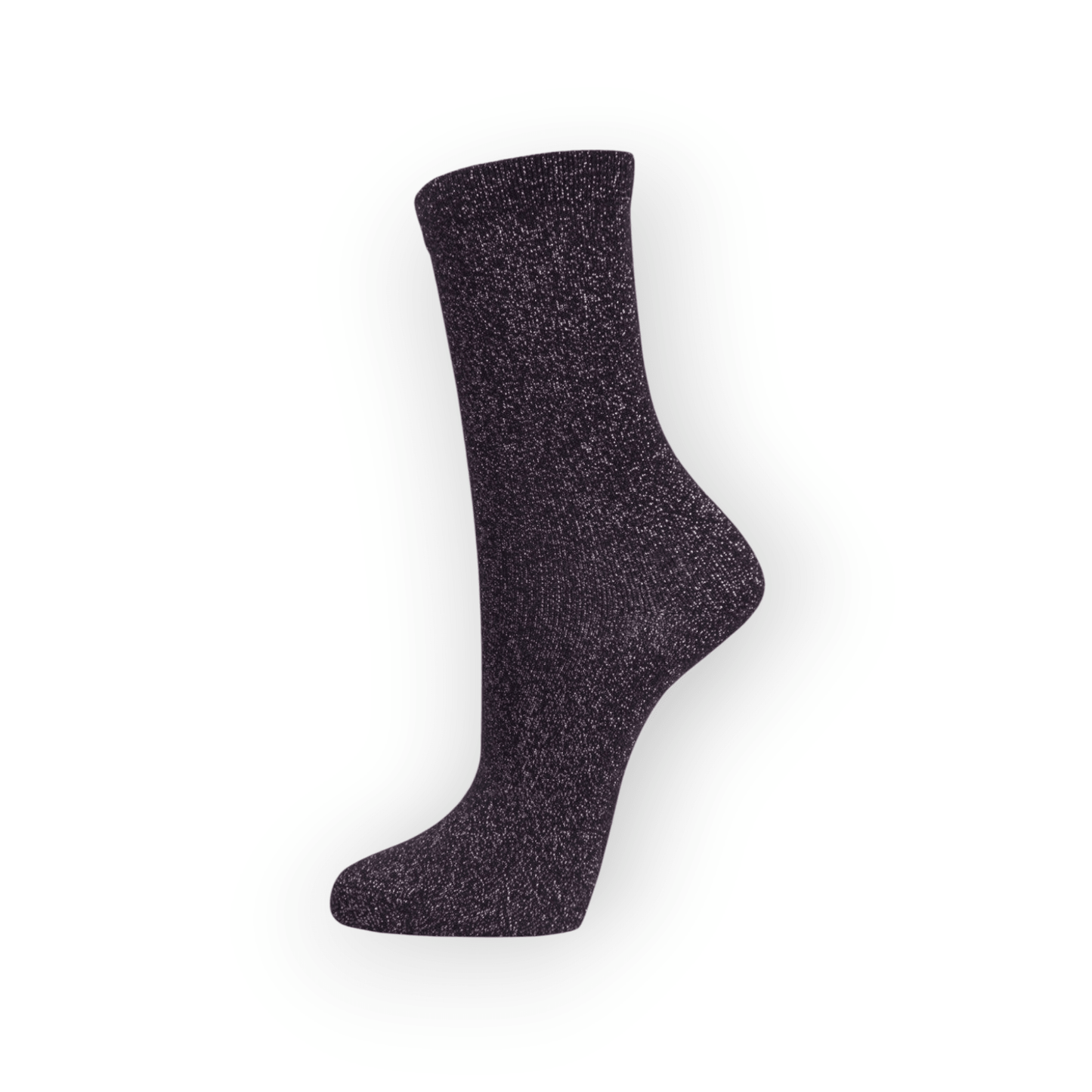 Women's Black Cotton Glitter Socks