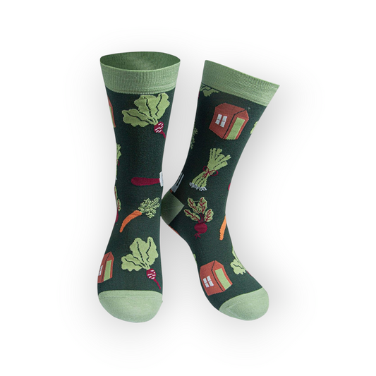 Men's Garden Shed and Spade Green Bamboo Socks