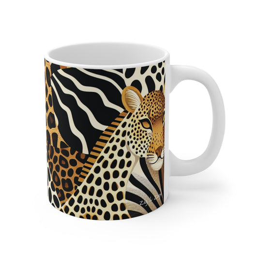 Safari Print White Ceramic Mug