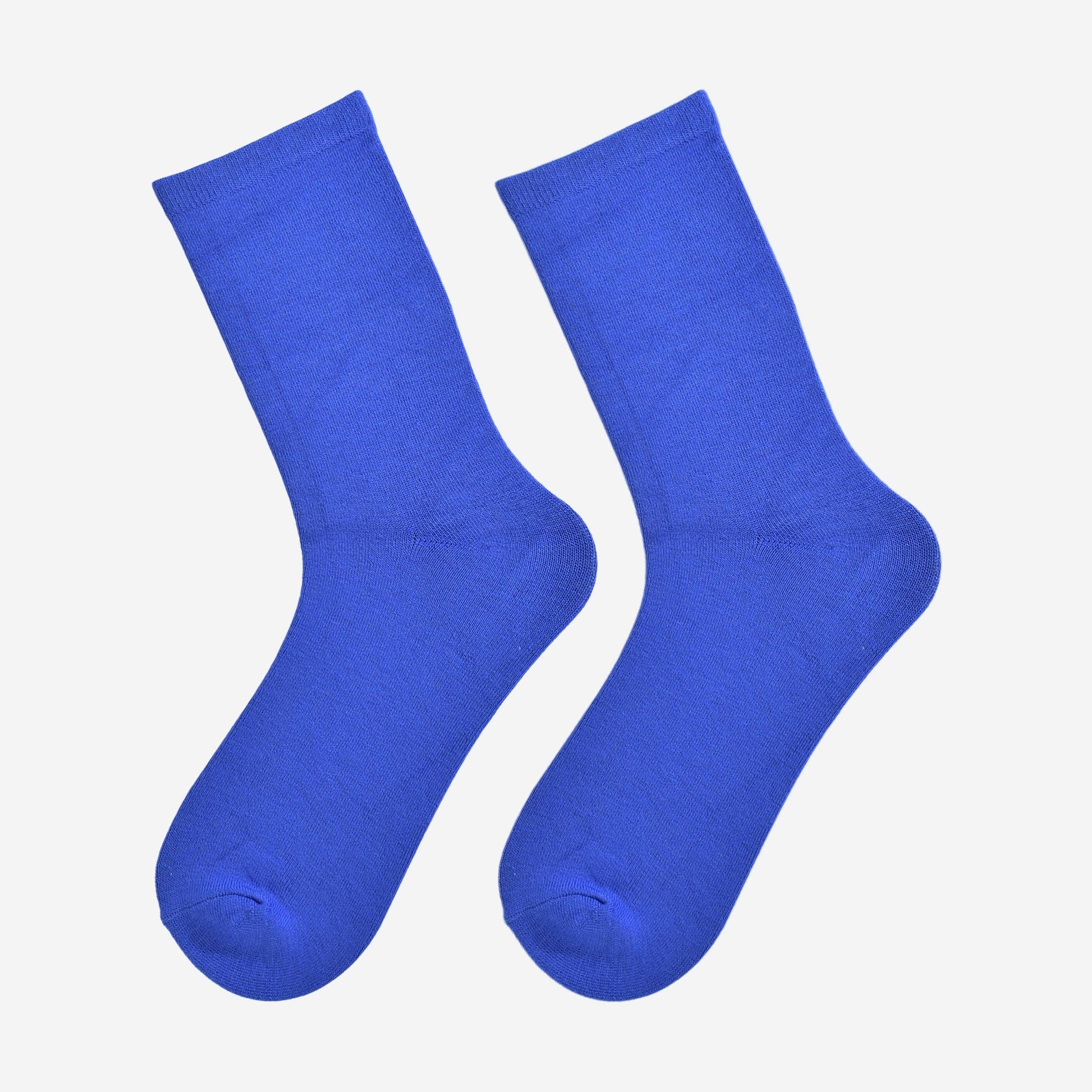 Women’s royal blue bamboo ankle socks displayed flat on a white background.