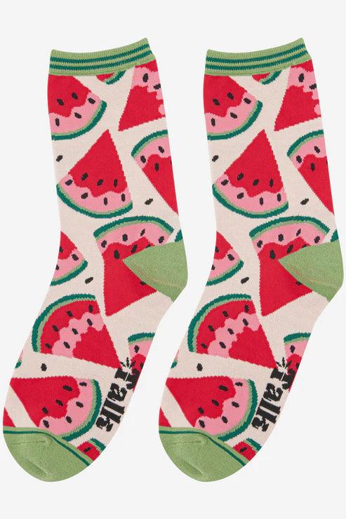 Women's Watermelon Slices Bamboo Socks