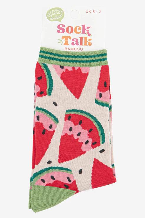 Women's Watermelon Slices Bamboo Socks Package