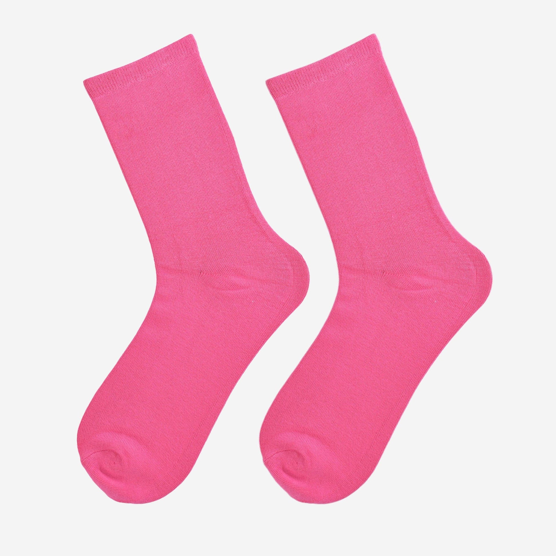 Women’s hot pink bamboo ankle socks displayed flat on a white background.