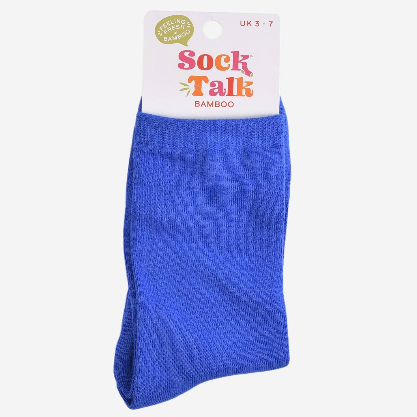 Sock talk Women’s royal blue bamboo ankle socks displayed flat on a white background.