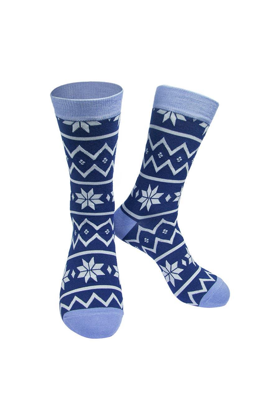 Men's Bamboo Socks Fair Isle Pattern Novelty Christmas Socks