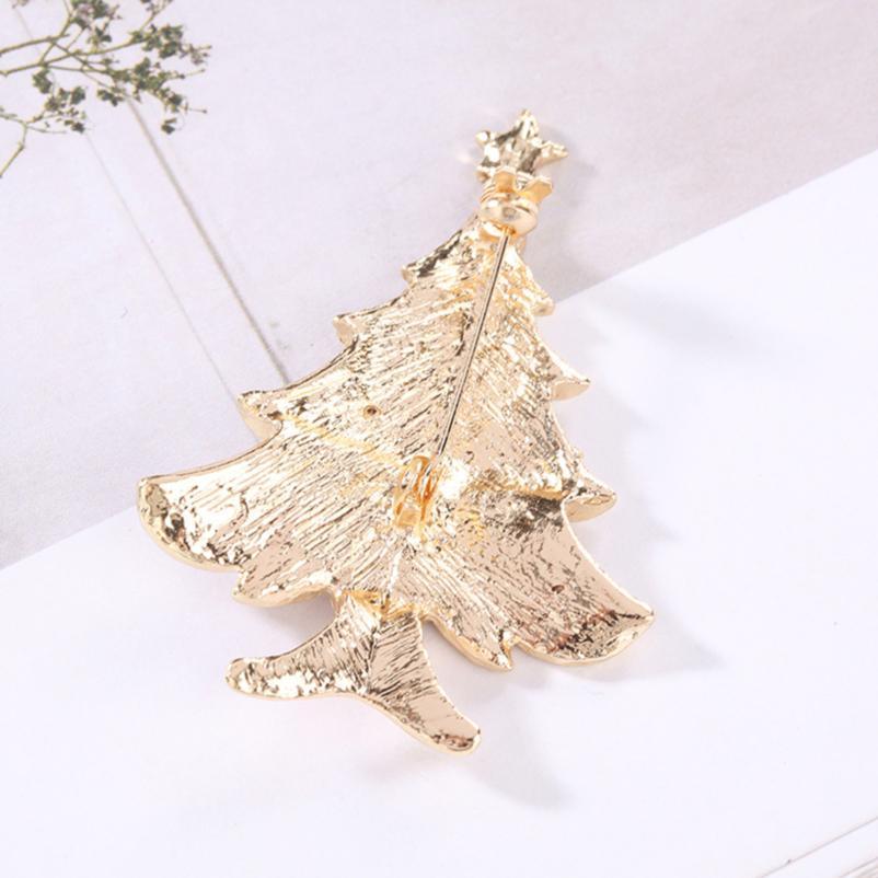 Christmas Tree Rhinestone Brooch