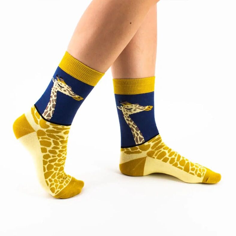 Women's Giraffe Print Cotton Blend Socks