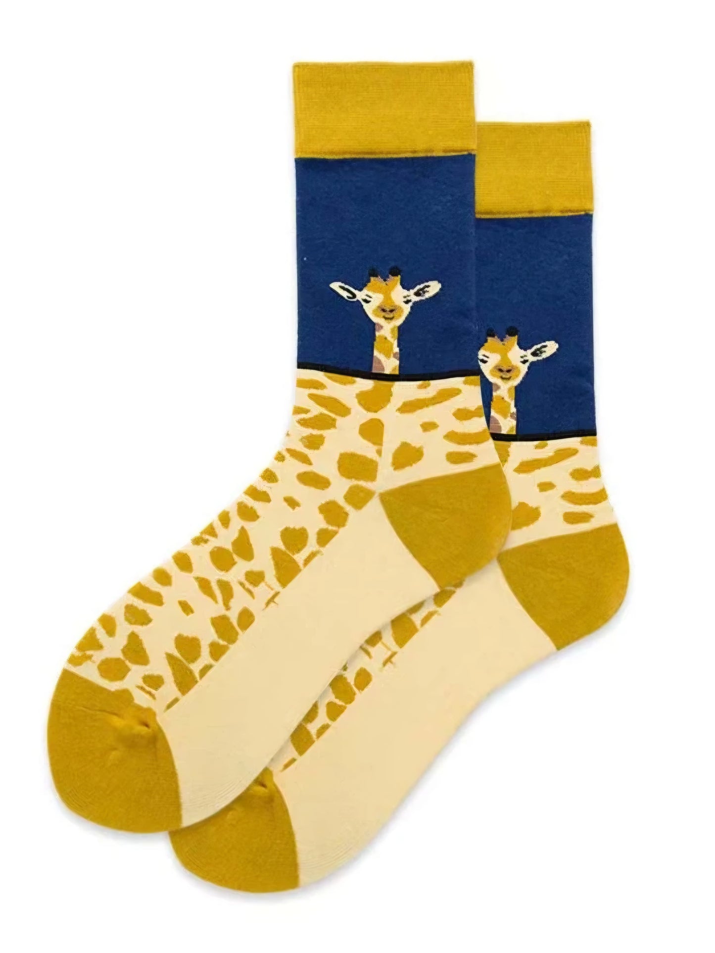 Women's Giraffe Print Cotton Blend Socks