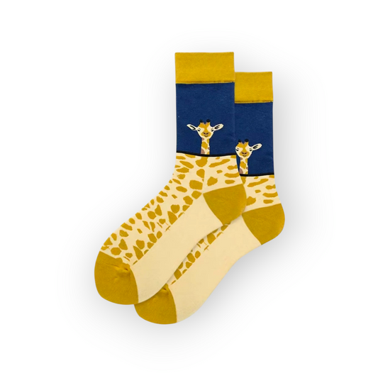 Women's Giraffe Print Cotton Blend Socks