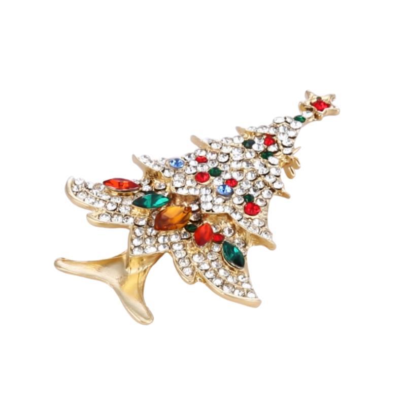 Christmas Tree Rhinestone Brooch