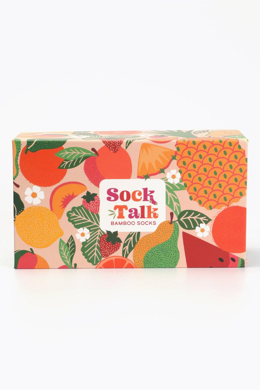 Women's Tropical Fruit Bamboo Socks Gift Set Box