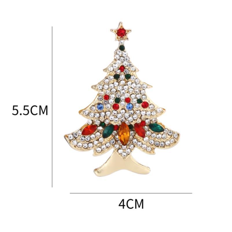 Christmas Tree Rhinestone Brooch